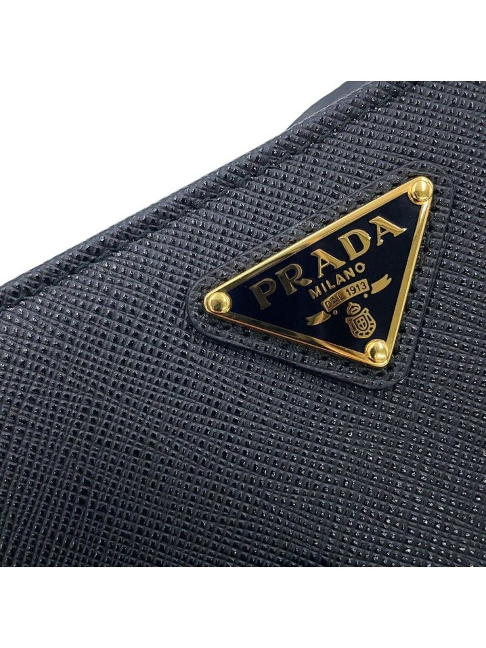 Prada Bifold Wallet Lip Motif Compact Saffiano Leather Black - Picture 7 of 9